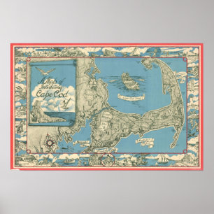 Poster Vintage Map of Cape Cod