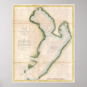 Poster Vintage Map of Coastal
