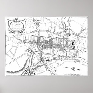 Poster Vintage Map of Kilkenny Ireland (1780)