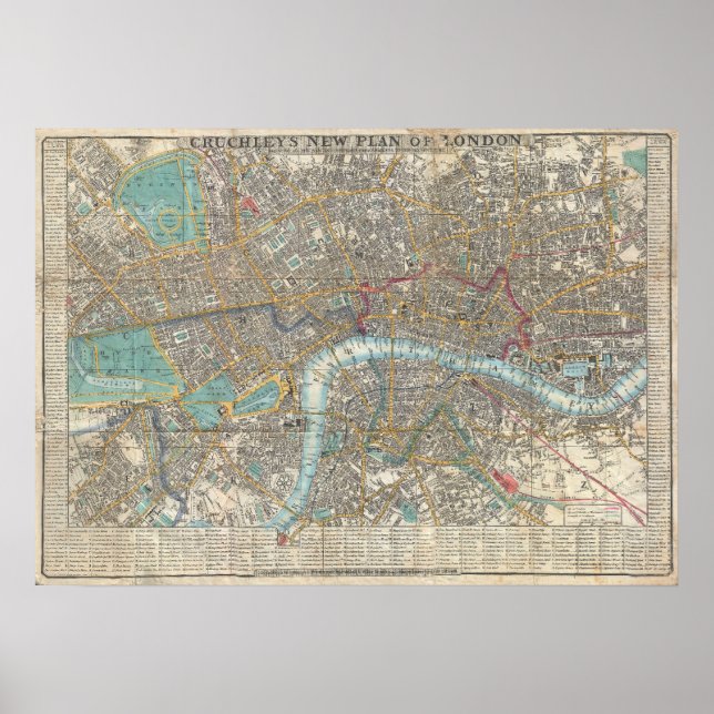 Poster Vintage Map of London (Devant)