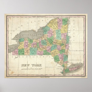 Poster Vintage Map of New York
