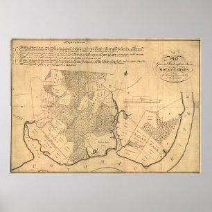 Poster Vintage Map of The Mount Vernon Plantation (1801)