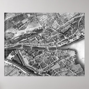 Poster Vintage Map of Zurich Switzerland