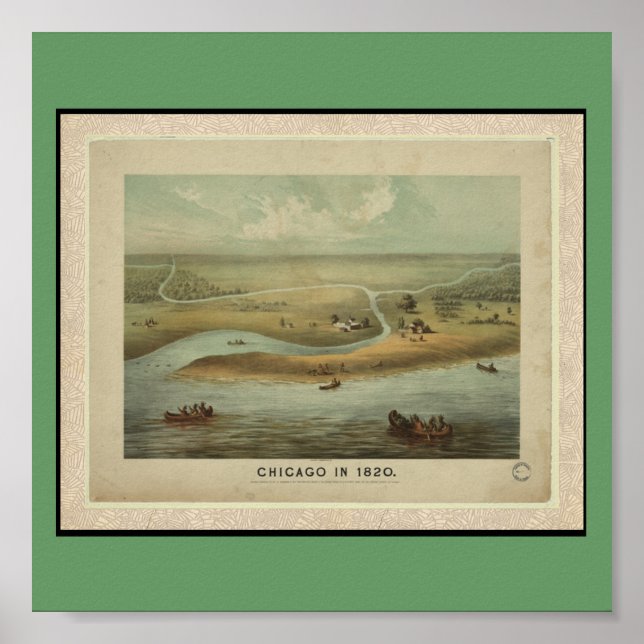 Poster-Vintage Maps-Chicago in 1820 Poster (Front)