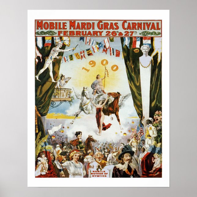 Poster vintage Mardi Gras (Devant)