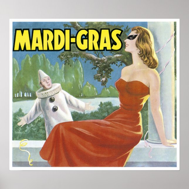 Poster Vintage Mardi Gras Fruit Crate Étiquette (Devant)