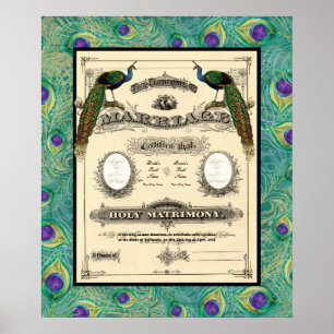 Poster Vintage Mariage Certificat de mariage Conception m