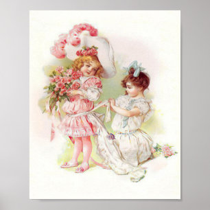 Poster Vintage Maud Humphrey Jouer Bridesmaitres Imprimer