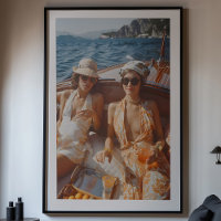 Vintage Méditerranéen Glamor Classic Bateau Voyage