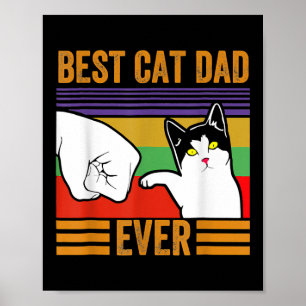 Poster Vintage Meilleur Chat Papa Jamais Hommes Fump Fit 