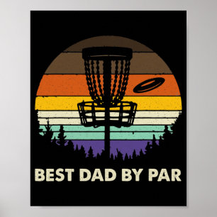 Poster Vintage Meilleur Papa Par Disque Golf Fête des pèr