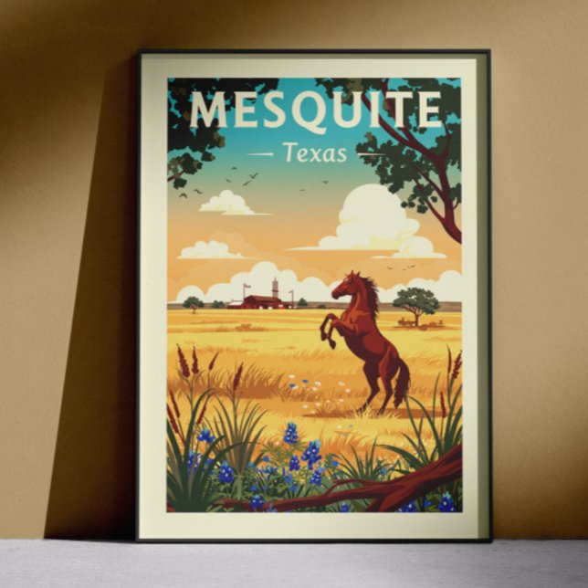 Poster Vintage Mesquite Texas (Créateur téléchargé)
