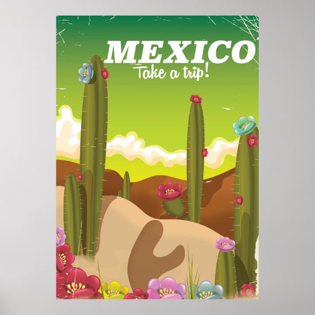 poster vintage Mexico Desert Travel (Devant)