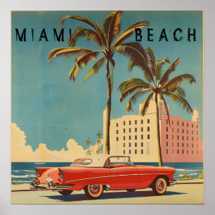 Poster vintage Miami Beach Travel
