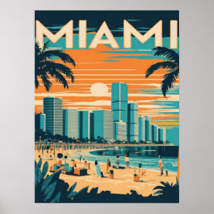 Poster Vintage Miami Floride