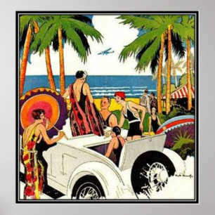 Poster Vintage Miami, Floride, États-Unis -
