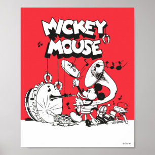Poster Vintage Mickey Silly Insturments