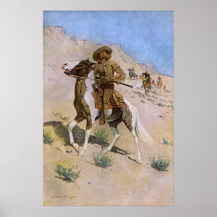 Poster Vintage Military Cowboys, The Scout par Remington