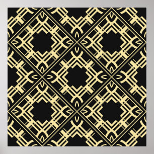 Poster Vintage modern tiles pattern. Abstract art deco se