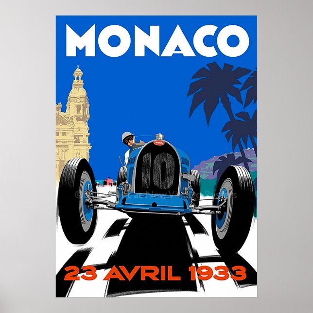 Poster vintage Monaco France (Devant)