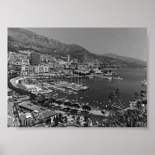 Poster Vintage Monaco Monte-Carlo Vue générale