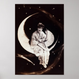 Poster vintage Moon Lady