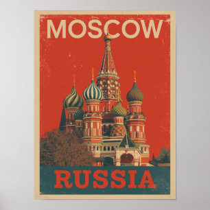 Poster Vintage Moscou