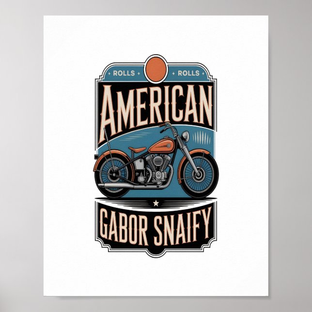 Poster Vintage moto américain (Devant)