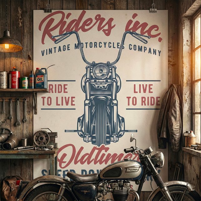 Poster Vintage Motorcycle Riders Inc (Créateur téléchargé)