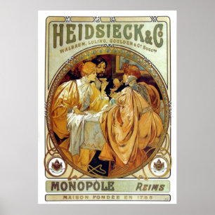 Poster Vintage Mucha Heidsieck & Co.