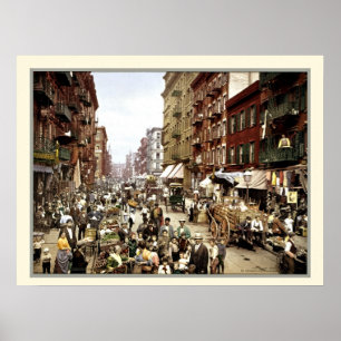 Poster Vintage Mulberry street New York couleur photo