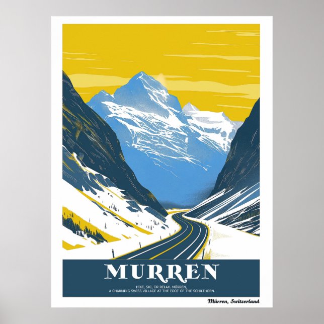 Poster Vintage Murren, Suisse (Devant)