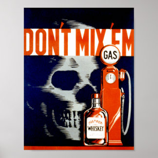 Poster vintage - Ne pas mélanger Em - crâne - CANV