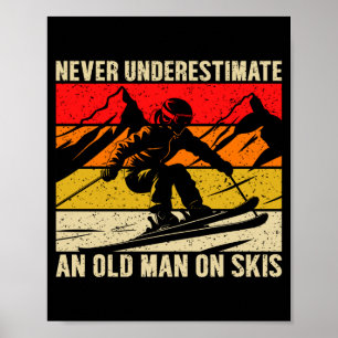 Poster Vintage Ne sous-estimez jamais un vieil homme sur 