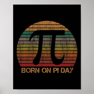 Poster Vintage Né Sur Pi Day Math Lovers Enseignant Birth