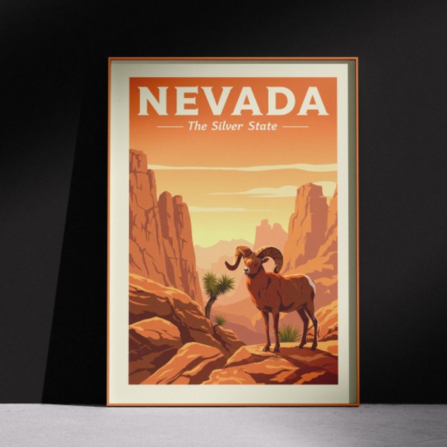 Poster Vintage Nevada (Créateur téléchargé)