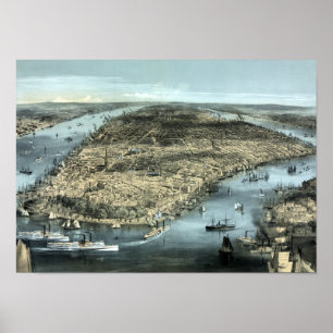 Poster Vintage New York City Circa 1850