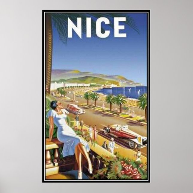 Poster Vintage Nice, France - (Devant)
