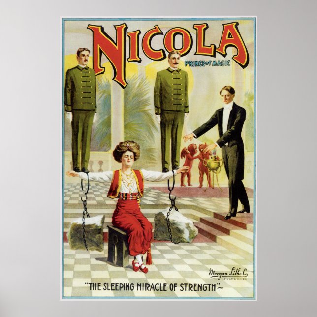 Poster vintage Nicola Magician (Devant)