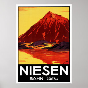 Poster Vintage Niesen Bahn Suisse Travel