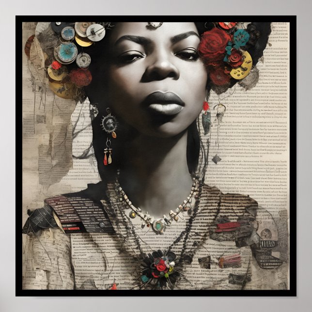 Poster vintage nina collage deco 1 (Devant)