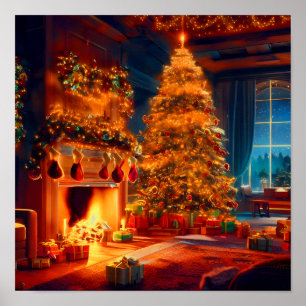 Poster Vintage Noël hiver