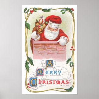 Poster Vintage Noël Père Noël