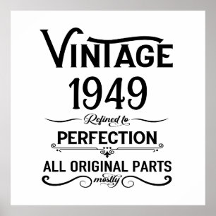 Poster Vintage noir personnalisé 75e anniversaire