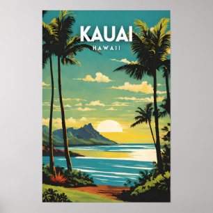 Poster Vintage nostalgique de Kauai Hawaii