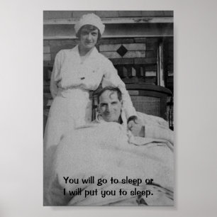 Poster Vintage Nurse & Patient - You Will Go to Sleep,
