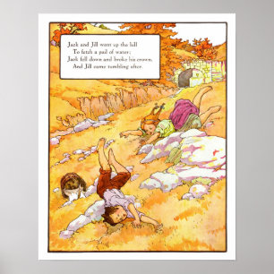 Poster Vintage Nursery Print- Jack and Jill