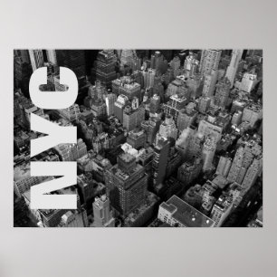Poster Vintage NYC New York City Manhattan Noir Blanc