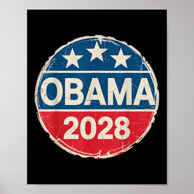 Poster Vintage Obama 2028 Funny Political Patriotic Elect (Devant)