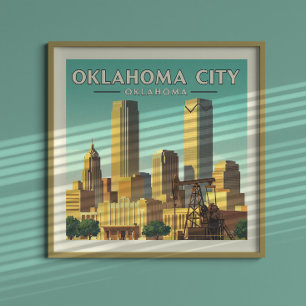 Poster Vintage Oklahoma City Oklahoma
